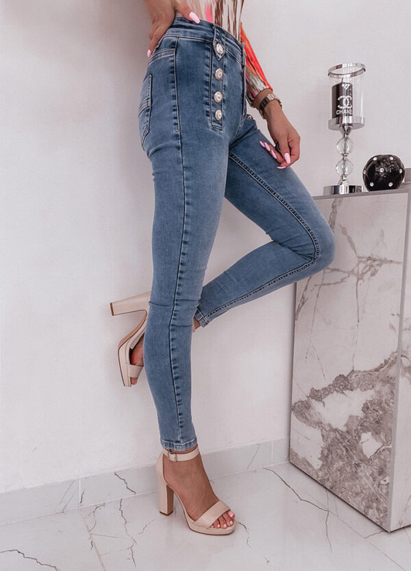 BAWEŁNIANE SPODNIE SLIM DENIM-567138