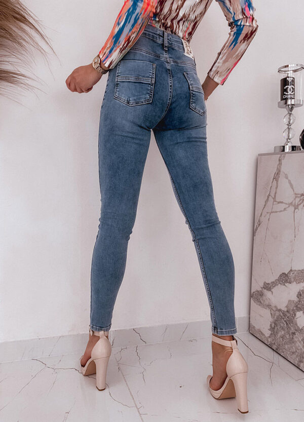 BAWEŁNIANE SPODNIE SLIM DENIM-567139