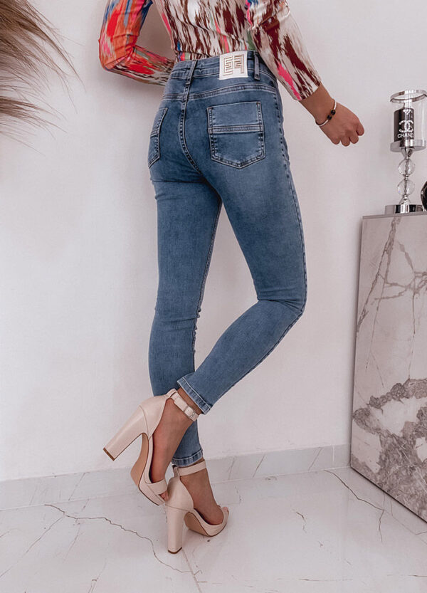 BAWEŁNIANE SPODNIE SLIM DENIM-567140