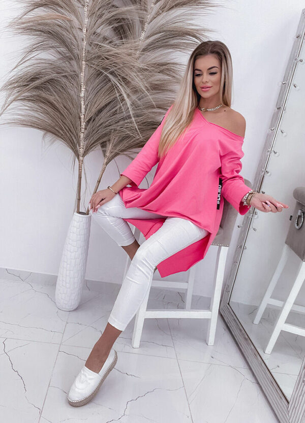 LA MU / ASYMETRYCZNA BLUZKA PINK -581460