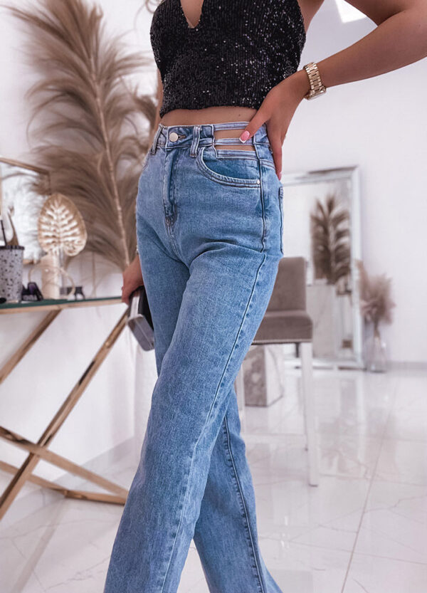 SPODNIE JEANSOWE O PROSTYM KROJU DENIM-588679