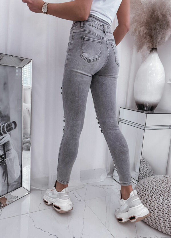 SPODNIE JEANSOWE Z WYSOKIM STANEM SLIM-596846