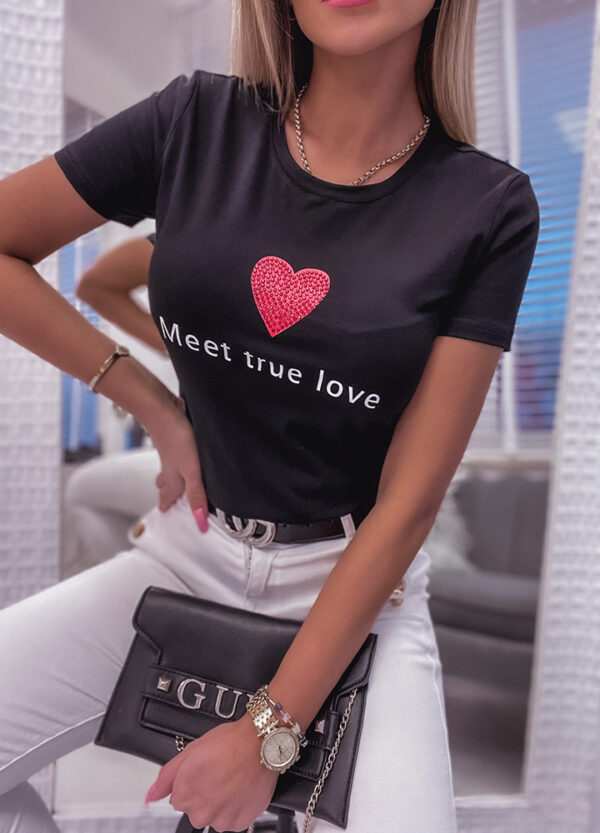 T-SHIRT Z APLIKACJĄ MEET LOVE-594605