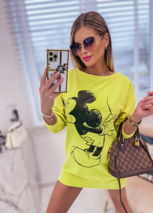 BAWEŁNIANA TUNIKA MICKEY LIME-599977