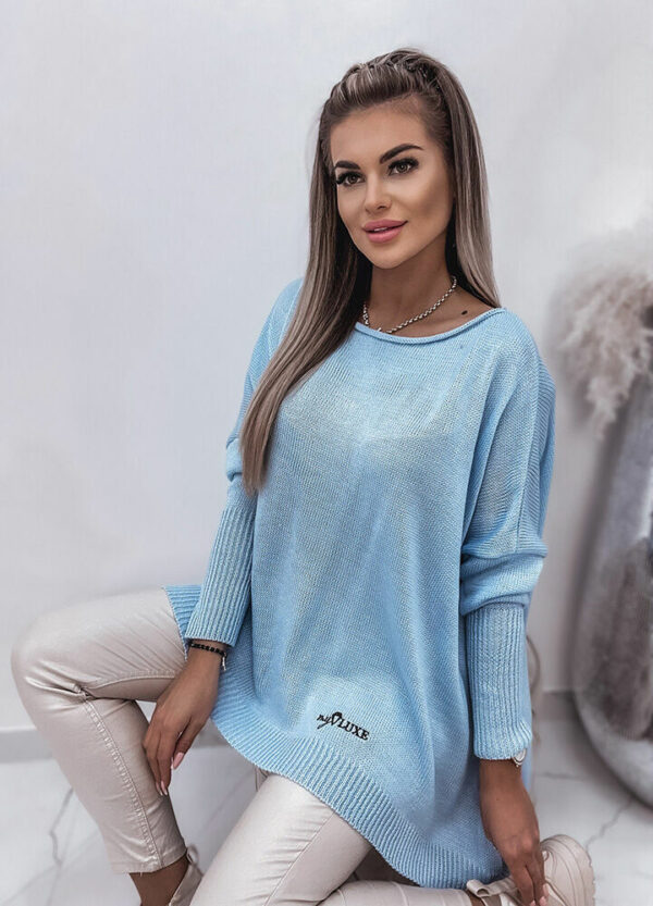 MY LUXE/ OVERSIZOWY SWETER BABY BLUE-611167