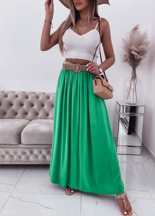 SPÓDNICA MAXI GREEN-613610