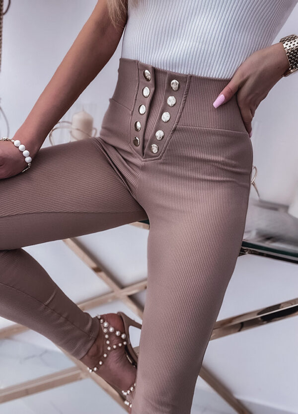 LEGGINSY PRĄŻKOWANE MOCCA-614229