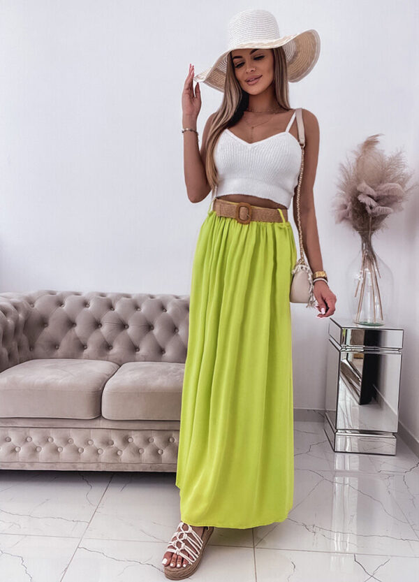 SPÓDNICA MAXI Z PASKIEM LEMON-622086