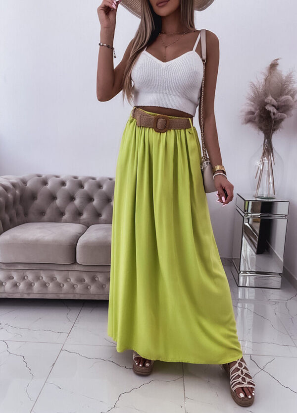 SPÓDNICA MAXI Z PASKIEM LEMON-622088