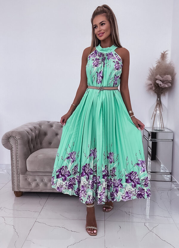 PLISOWANA SUKIENKA MAXI FLOWERS-627815