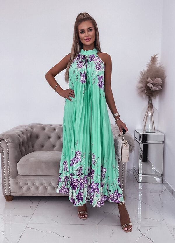 PLISOWANA SUKIENKA MAXI FLOWERS-627816