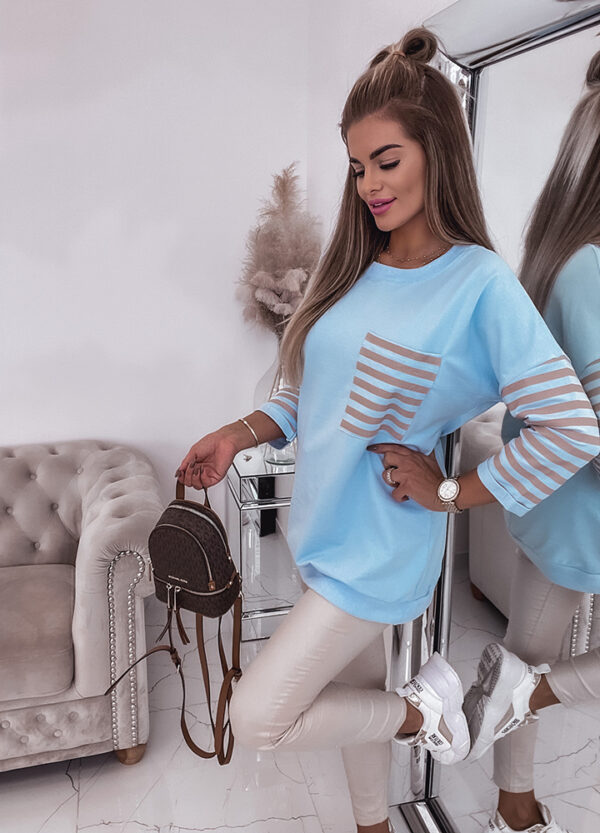 BAWEŁNIANA BLUZKA Z KIESZONKĄ BABY BLUE-641499