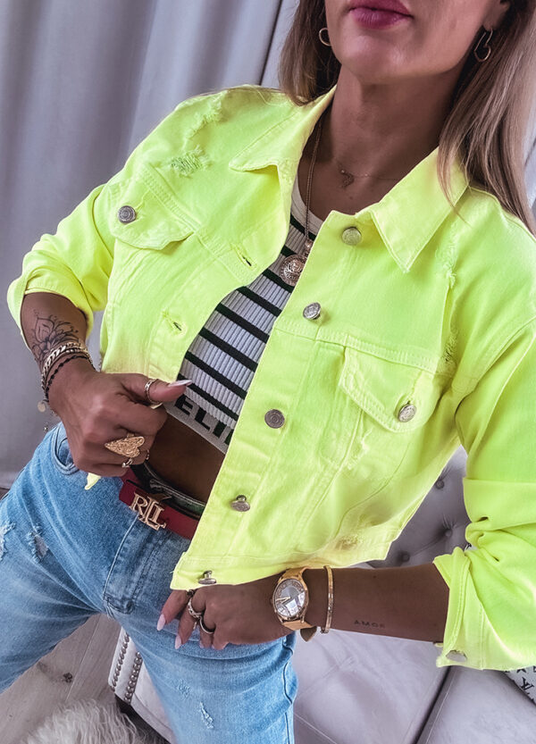 KATANA JEANSOWA NEON YELLOW-658792