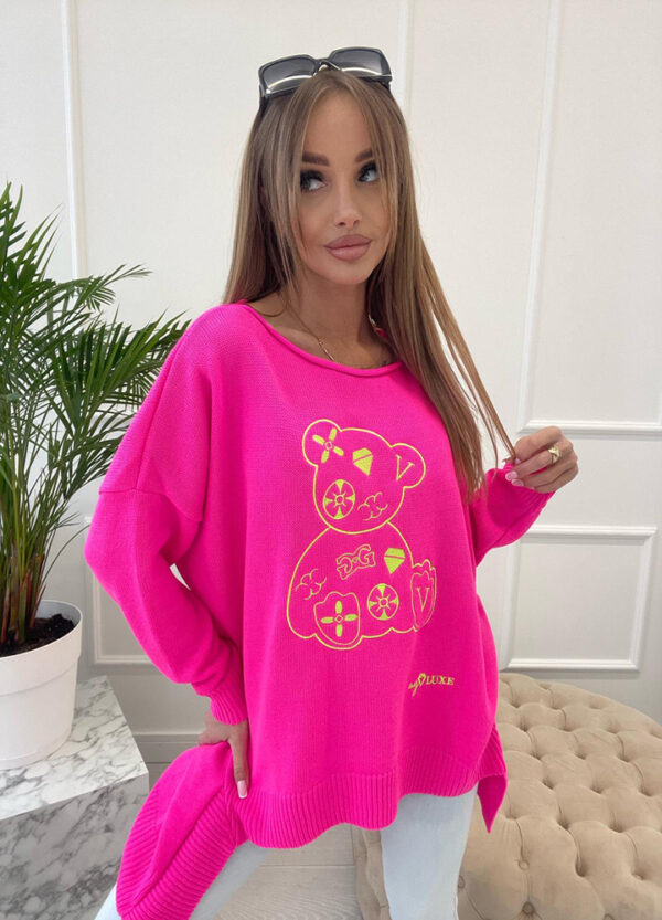 MY LUXE / SWETER Z NADRUKIEM BEAR-660264