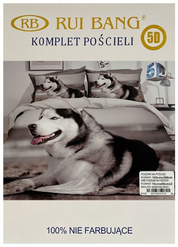 KOMPLET POŚCIELI 160X200 3CZ. HUSKY 5D-0