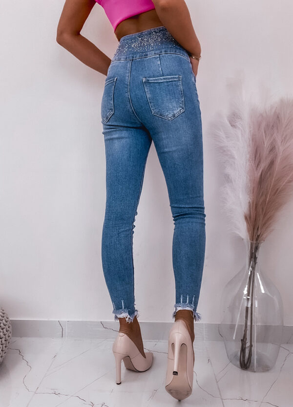 SPODNIE JEANSOWE Z CYRKONIAMI SLIM-664268