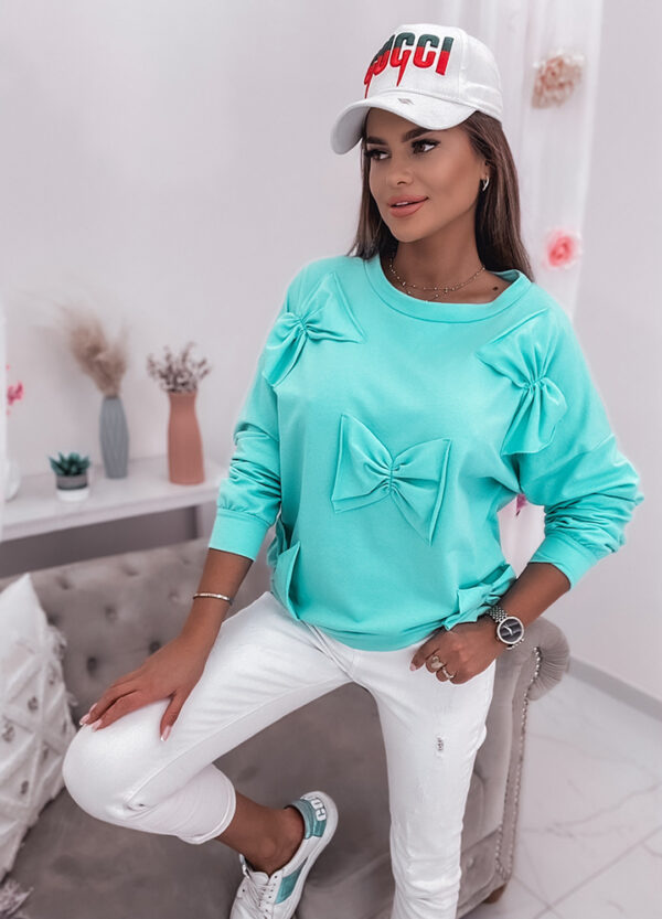 BLUZA Z KOKARDĄ MINT-667354