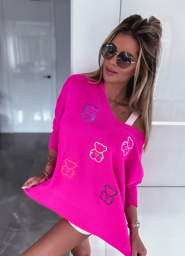 MY LUXE / OVERSIZOWY SWETER NEON BEAR-665001