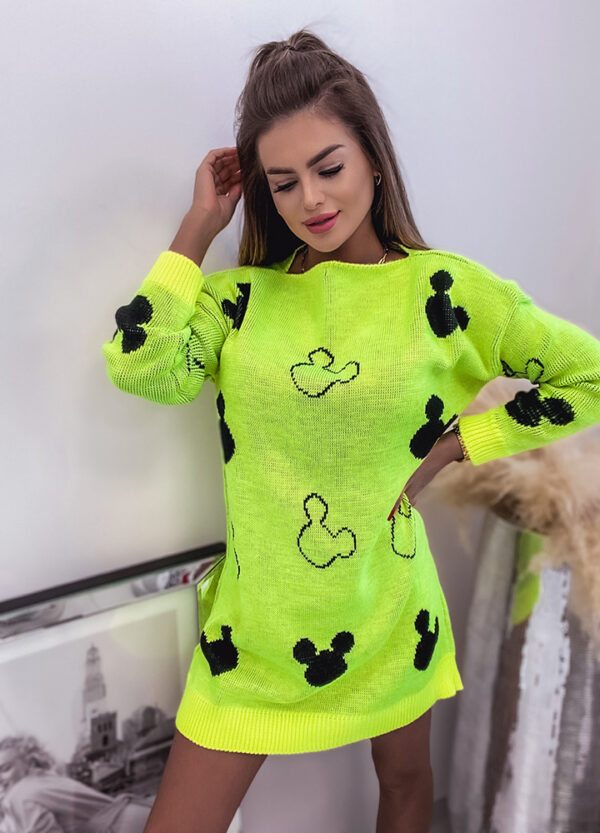 SWETERKOWA SUKIENKA MICKEY NEON-661109