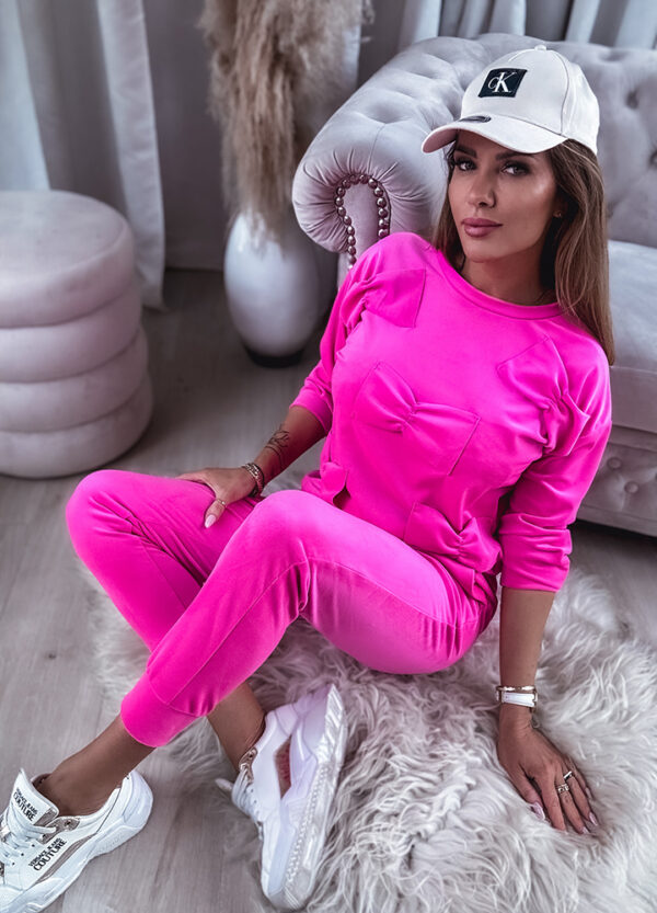 WELUROWY KOMPLET DRESOWY FUKSJA PINK-660597