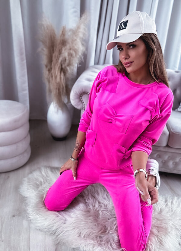 WELUROWY KOMPLET DRESOWY FUKSJA PINK-660592