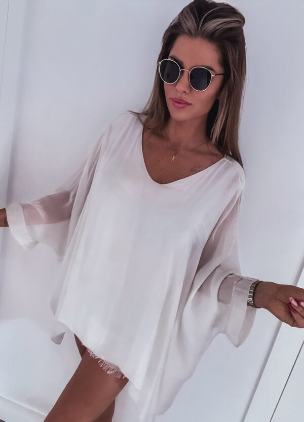 ZWIEWNA BLUZKA / KIMONO BEIGE-0